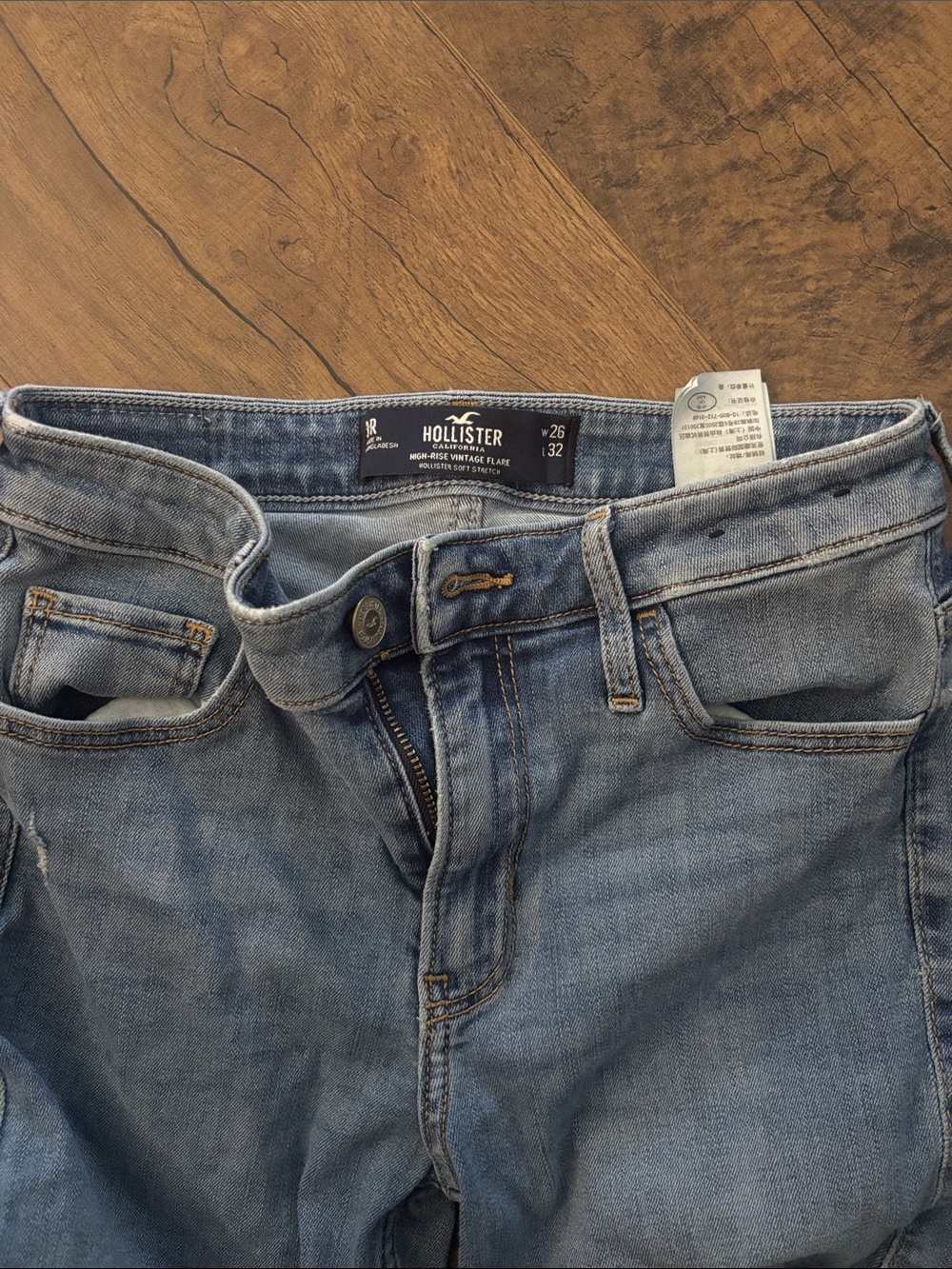 Hollister Light Blue Distressed Flare Jeans - Picture 2 of 5